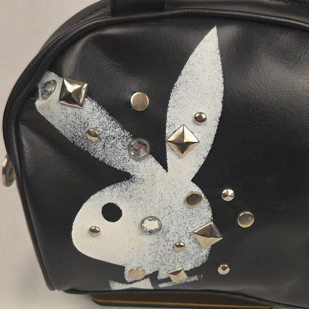 Vintage Y2K Playboy Black Studded Satchel/Handbag - Picture 2 of 7